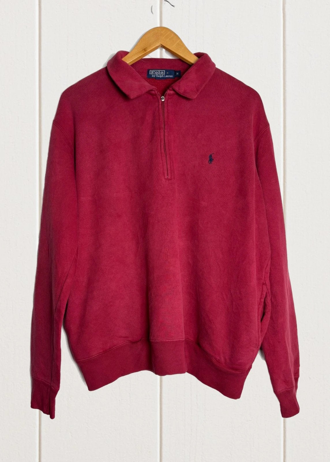Ralph Lauren Quarter Zip Geborduurd Polo Pony Rood M, Rood, Verzenden, Maat 48/50 (M), Polo Ralph Lauren