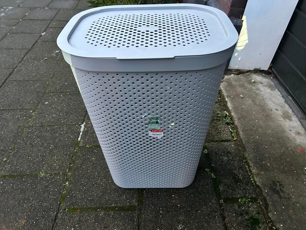 Nieuwe Curver wasmand met deksel - Grijs, Ophalen, Nieuw