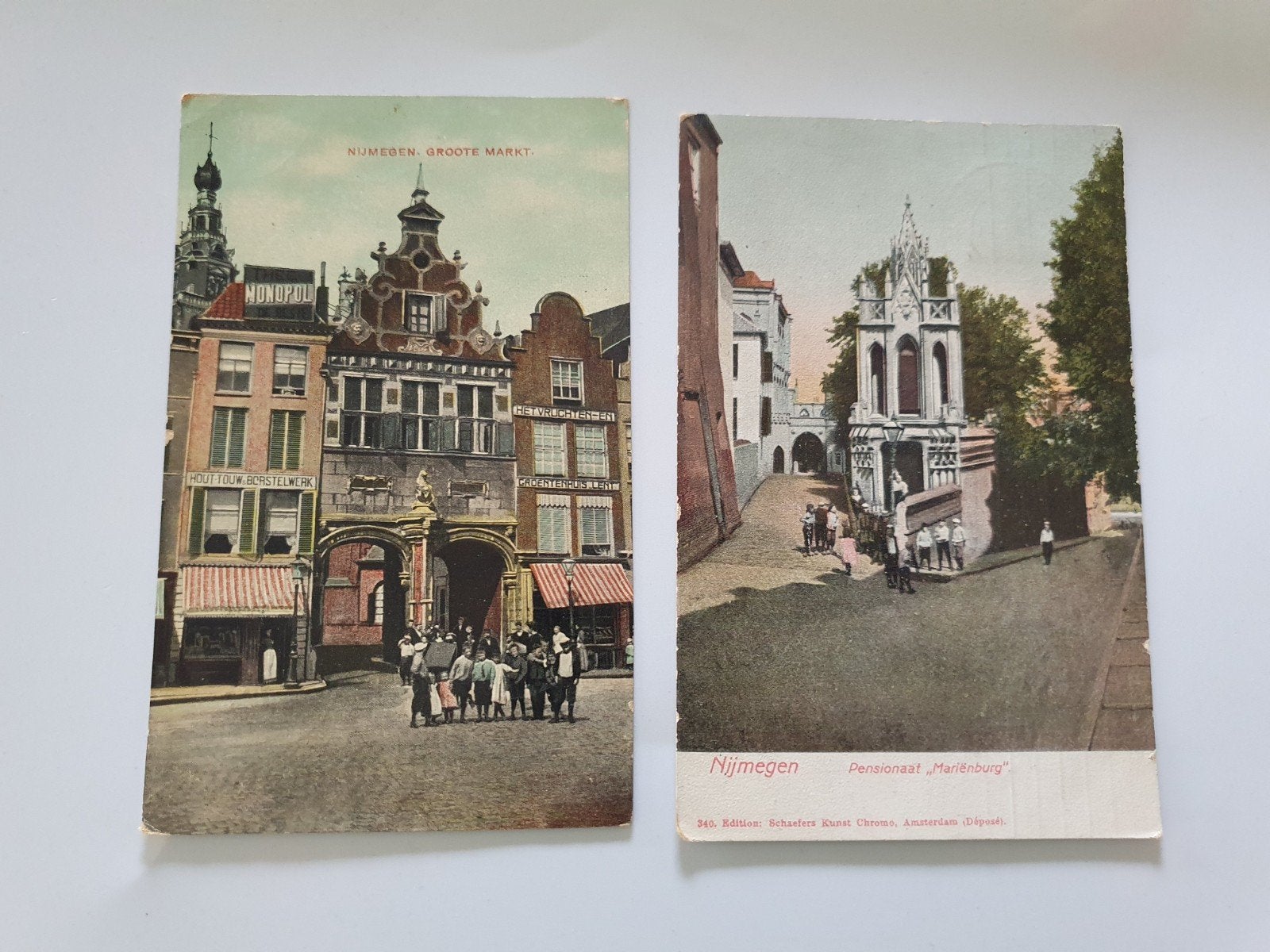 12 Antieke ansichtkaarten Nijmegen / Beek, Ophalen of Verzenden, Voor 1920, Gelopen, Gelderland