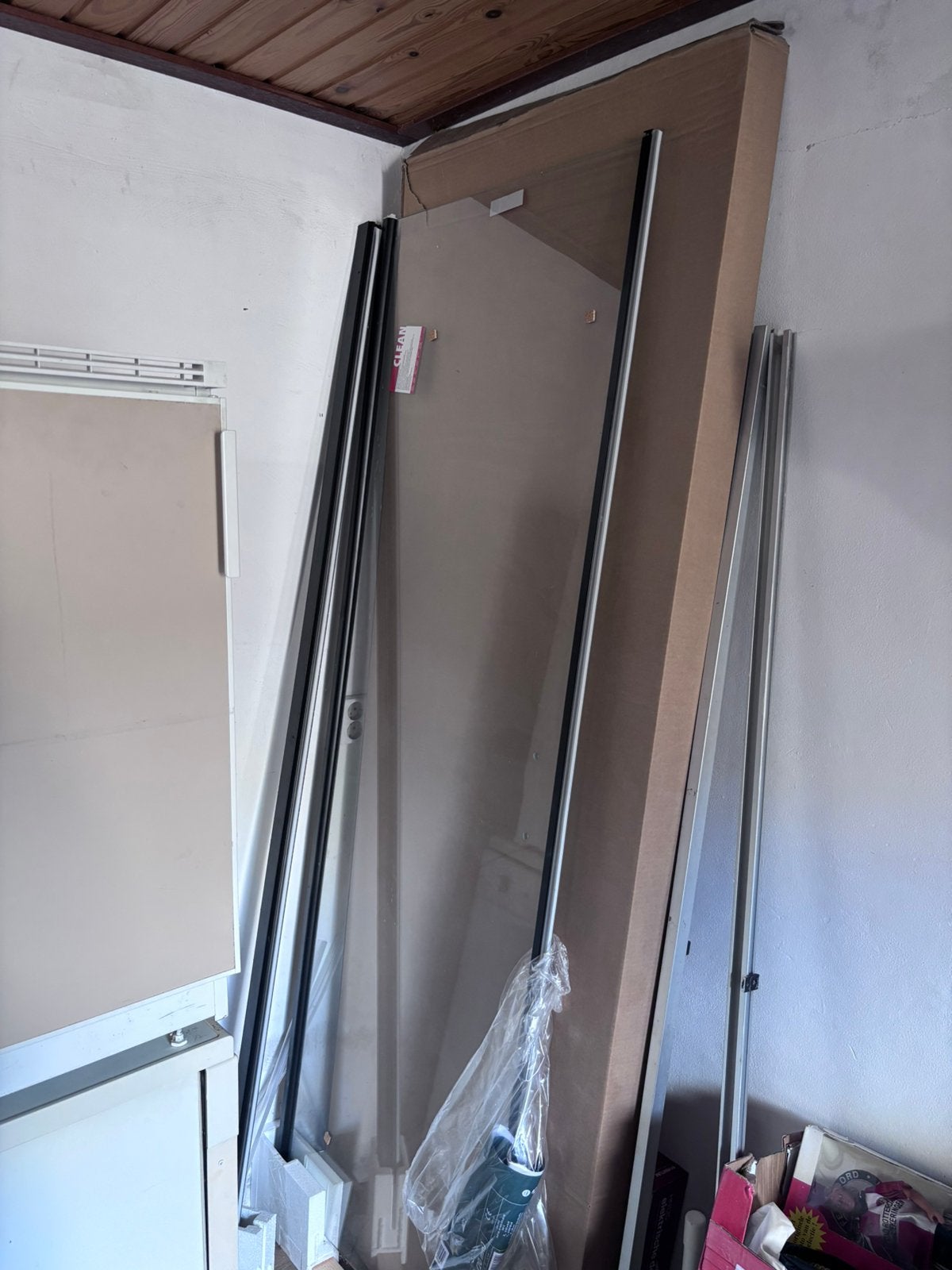 Nieuwe Plieger douchedeur 110x200 cm – mat zwart/helder glas, 75 tot 150 cm, Kunststof, Deurkozijn, Nieuw