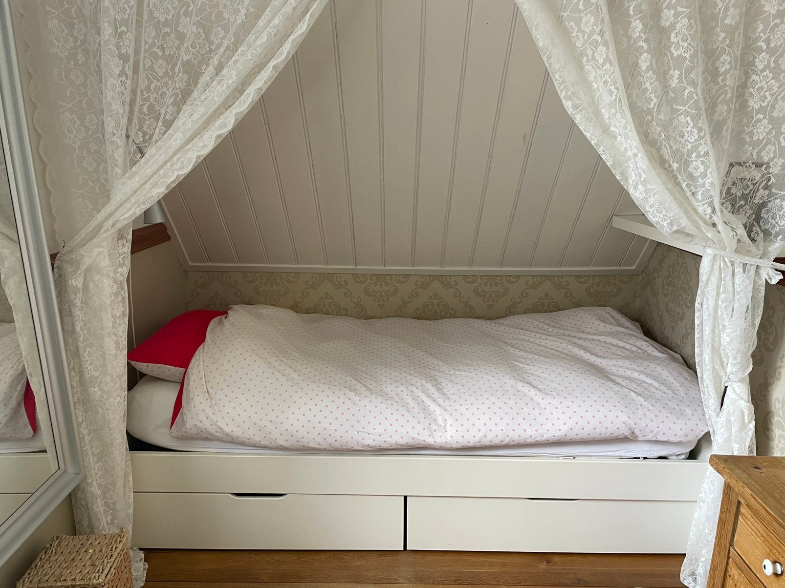 Bed met 2 lades, Ophalen of Verzenden, Gebruikt, 180 cm of meer, 85 tot 100 cm