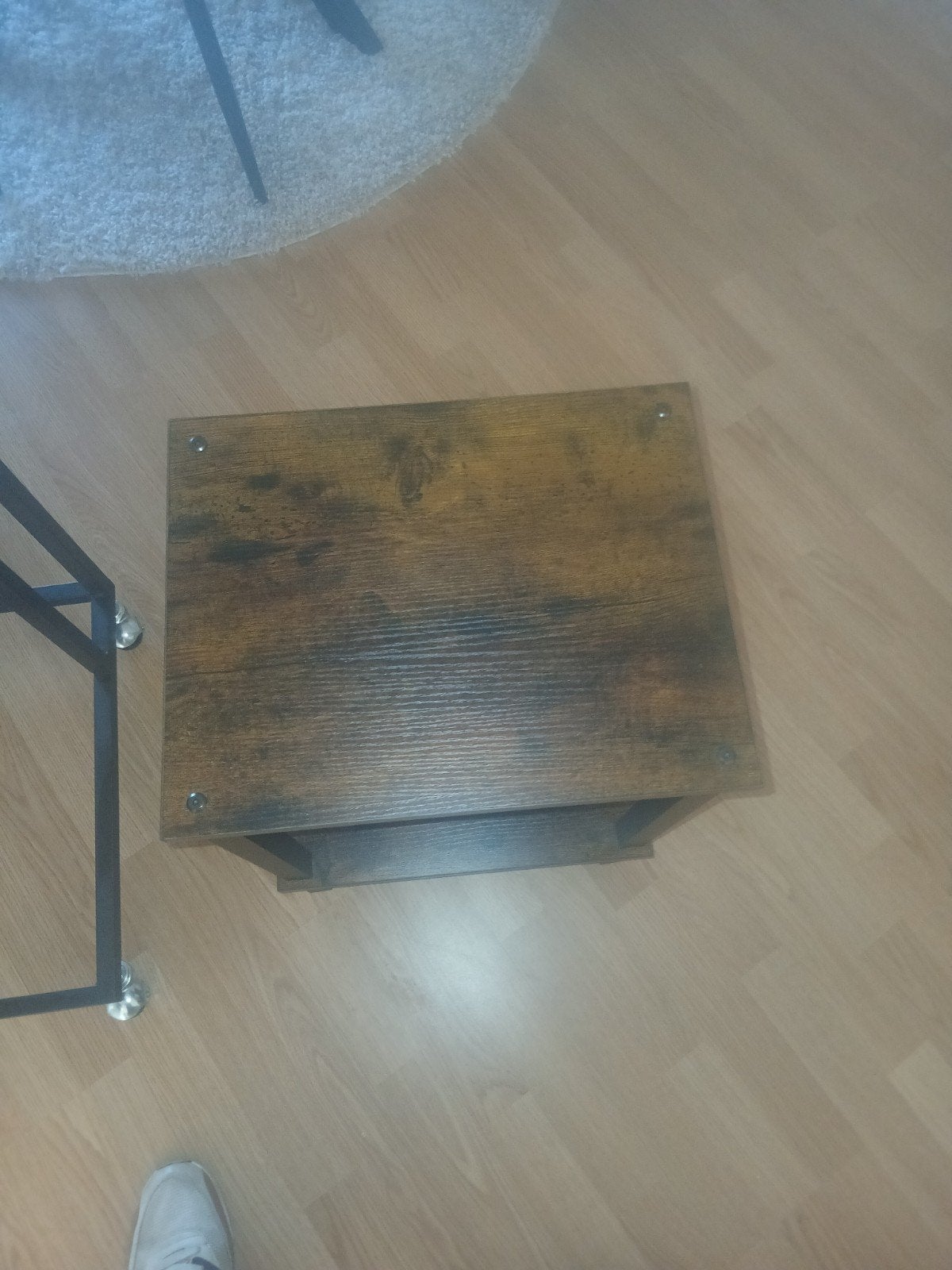 Bijzettafel met 2 niveaus - Houtlook, Minder dan 55 cm, Gebruikt, Vierkant, Modern