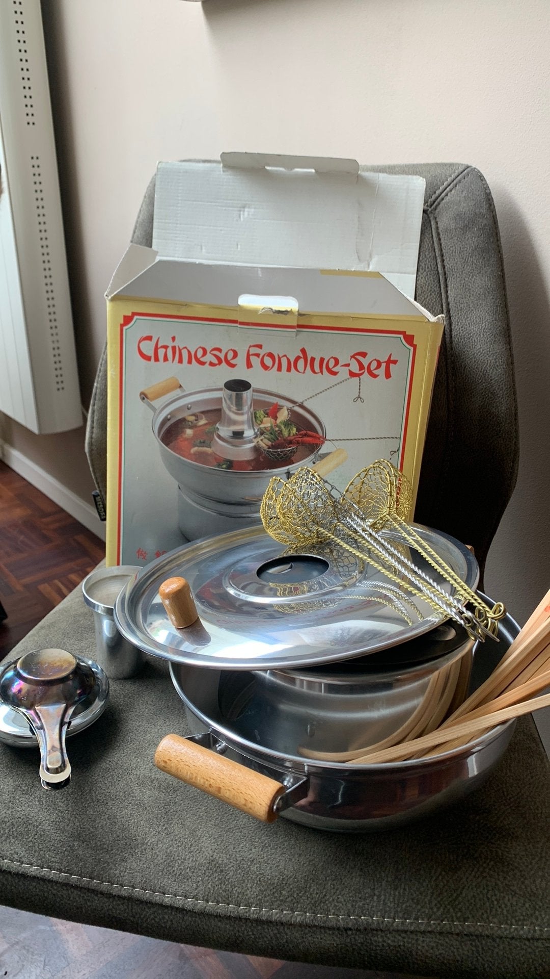 Compleet en netjes Chinese Fondue-Set, Ophalen, Gebruikt, Brander, Fondueset