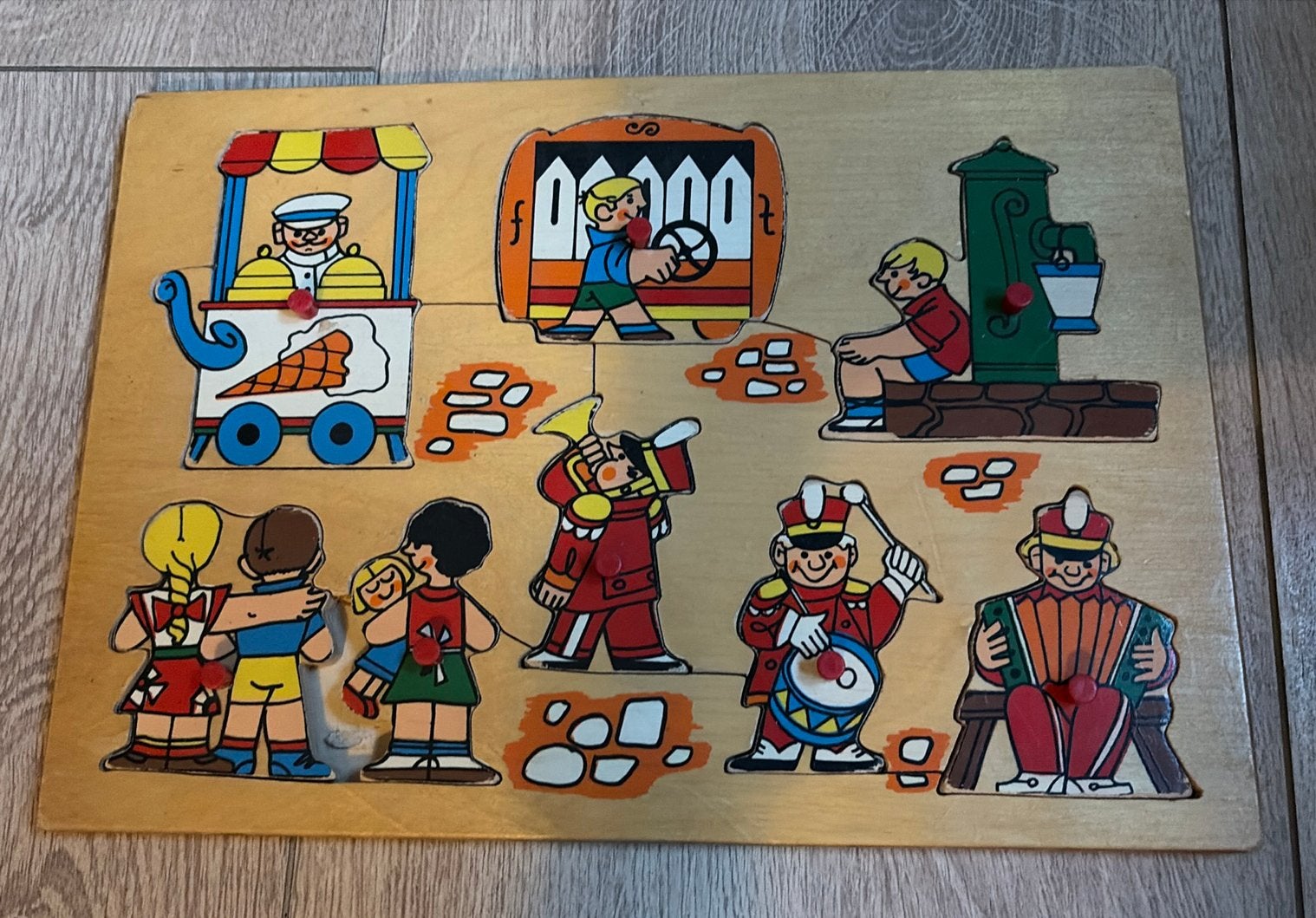 Puzzel, Ophalen, 2 tot 4 jaar, Gebruikt, Van hout