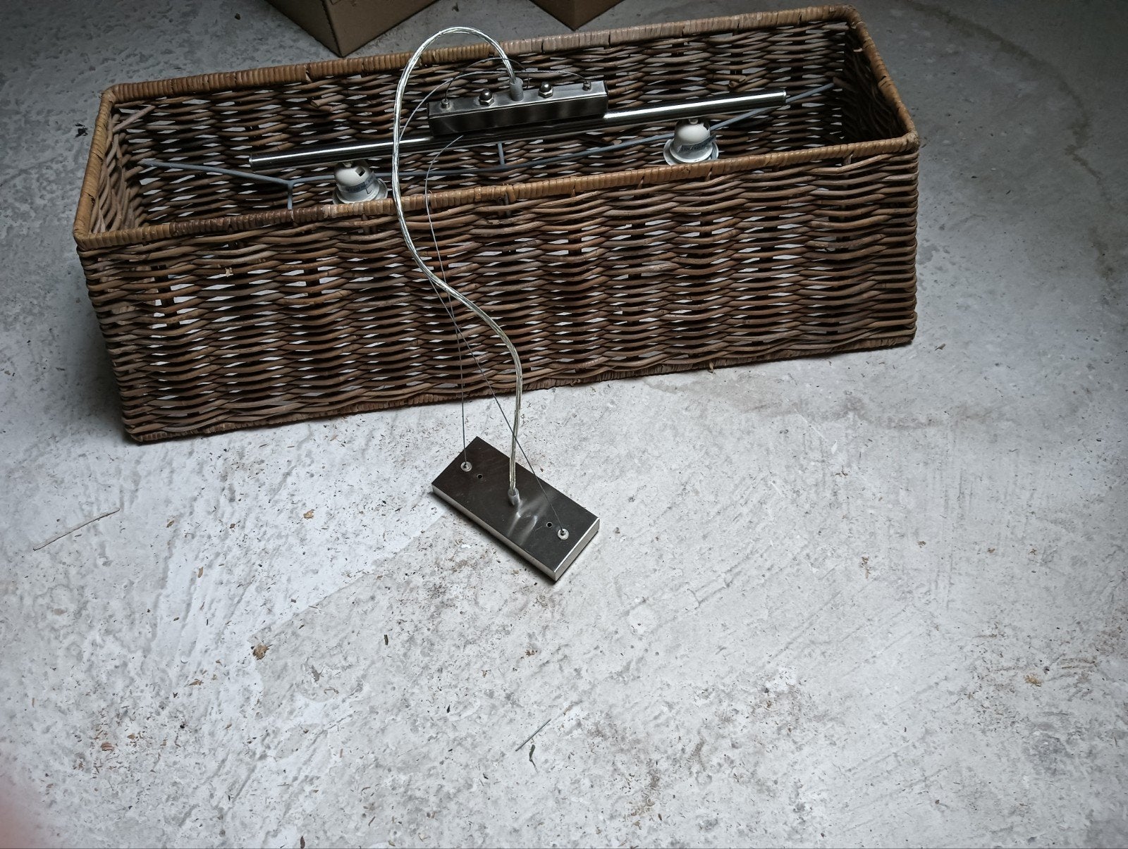 Rotan Hanglamp - Vintage Stijl, Huis en Inrichting, Lampen | Hanglampen, Gebruikt, Metaal, Natuurlijk materiaal, E27 (groot), Ophalen