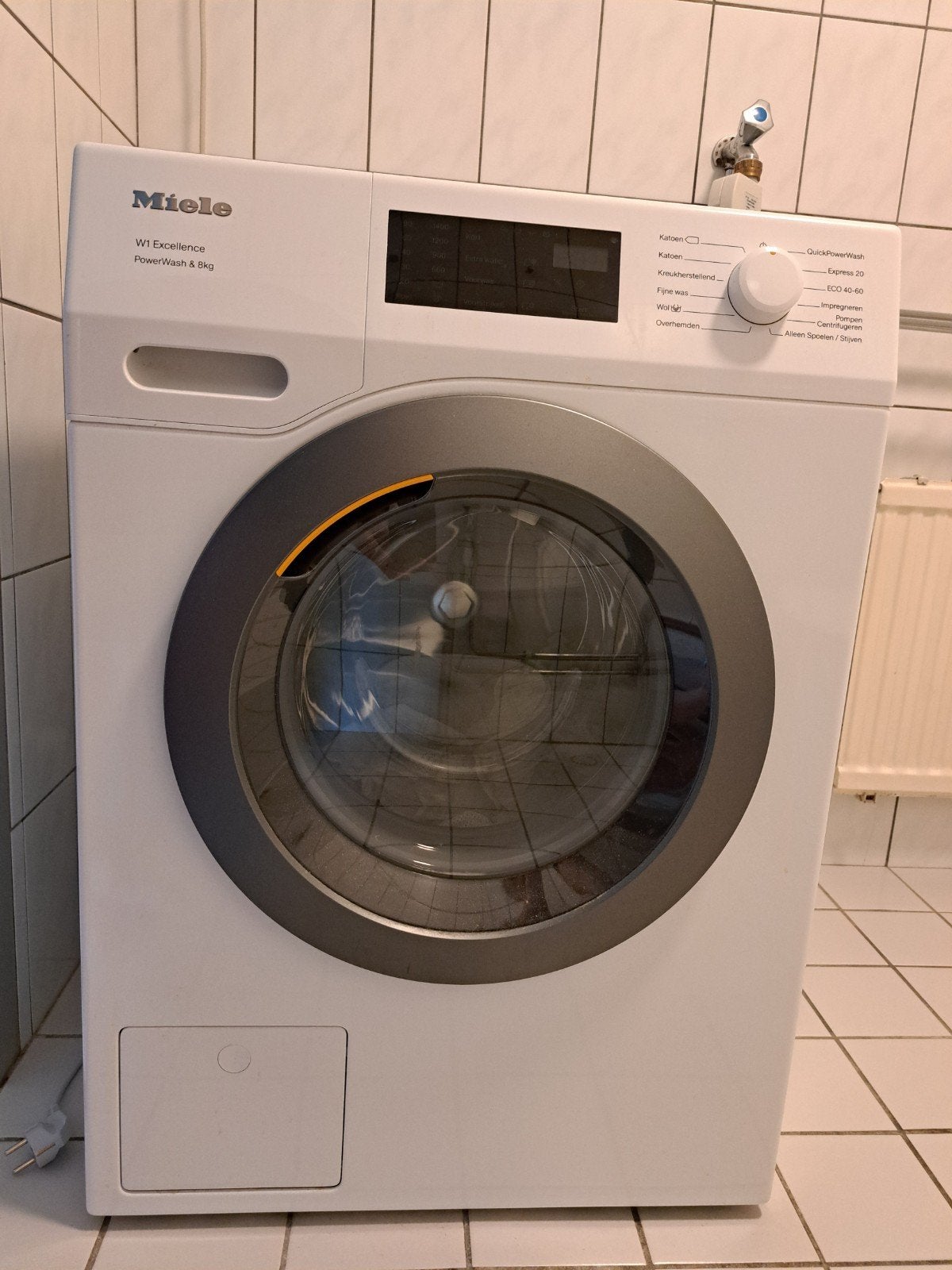 Miele W1 Excellence PowerWash 8kg Wasmachine, Witgoed en Apparatuur, Ophalen, 8 tot 10 kg, Voorlader, 85 tot 90 cm