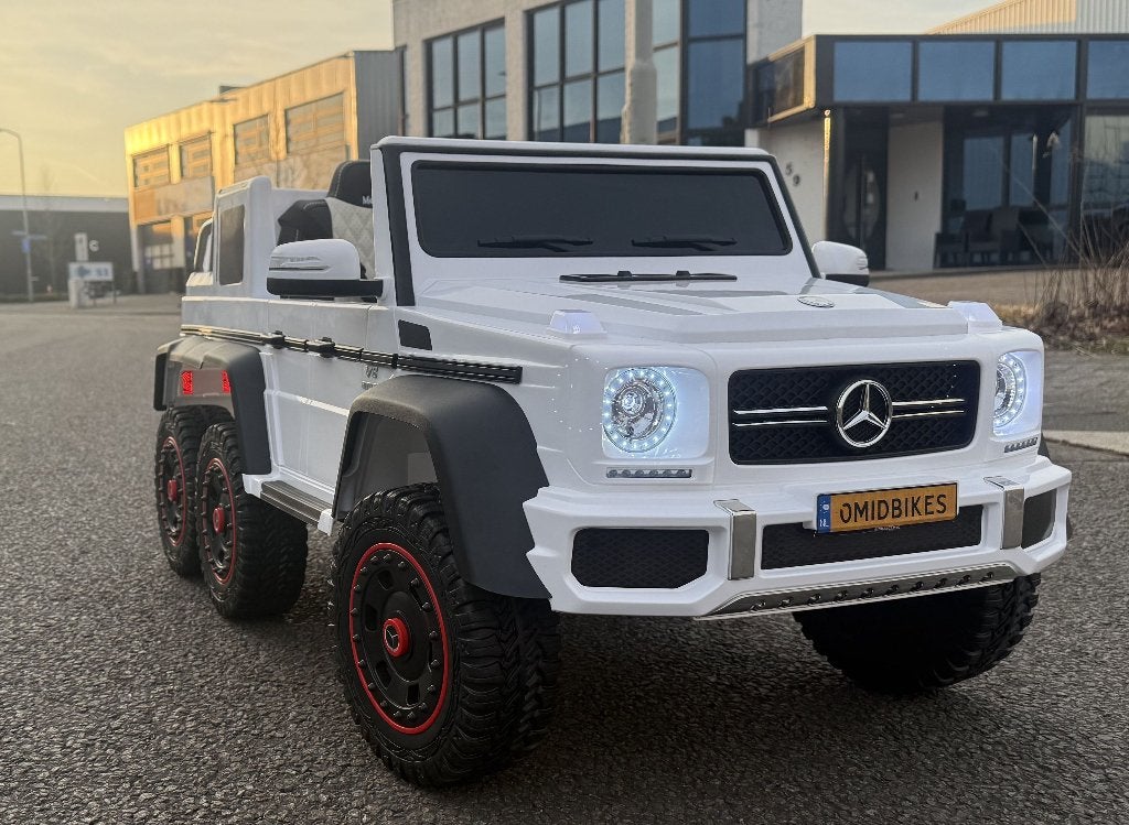 Mercedes G63 AMG 66 wit 12V – RC – Rubberband – Leder, Nieuw