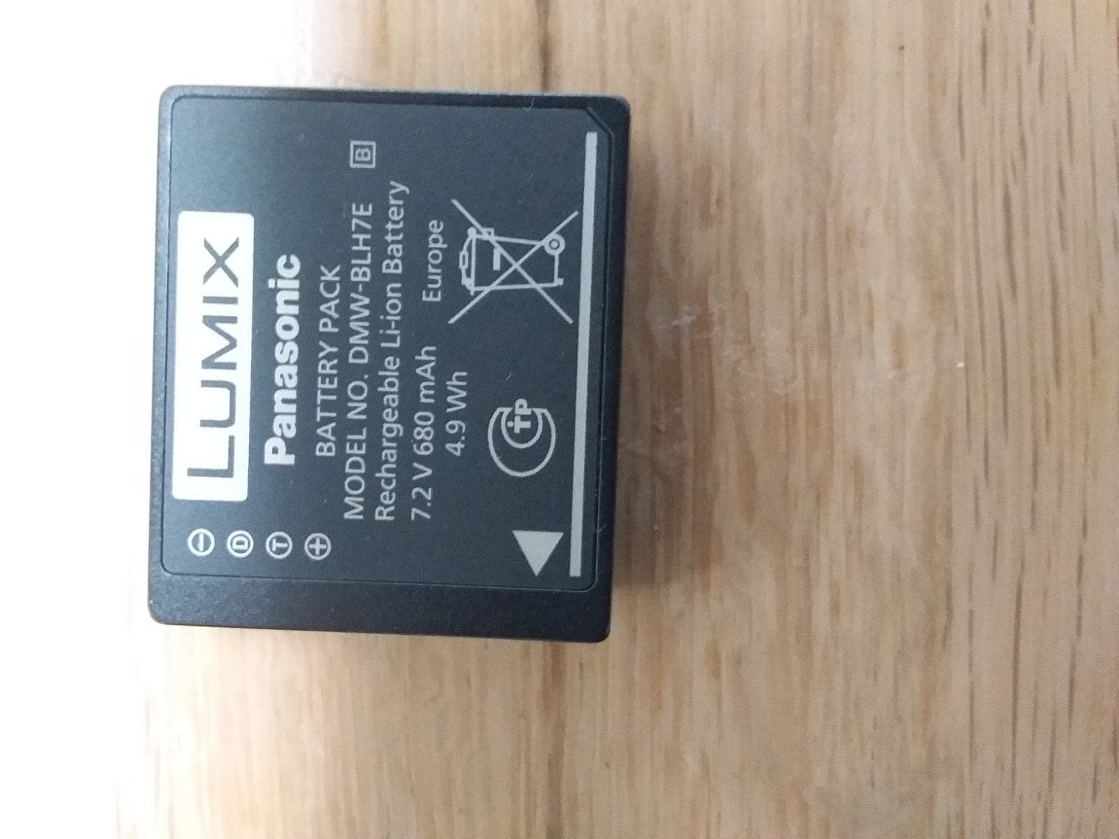 Panasonic DMW-BLH7E Accu voor digitale camera, Ophalen of Verzenden, Gebruikt, Oplaadbaar