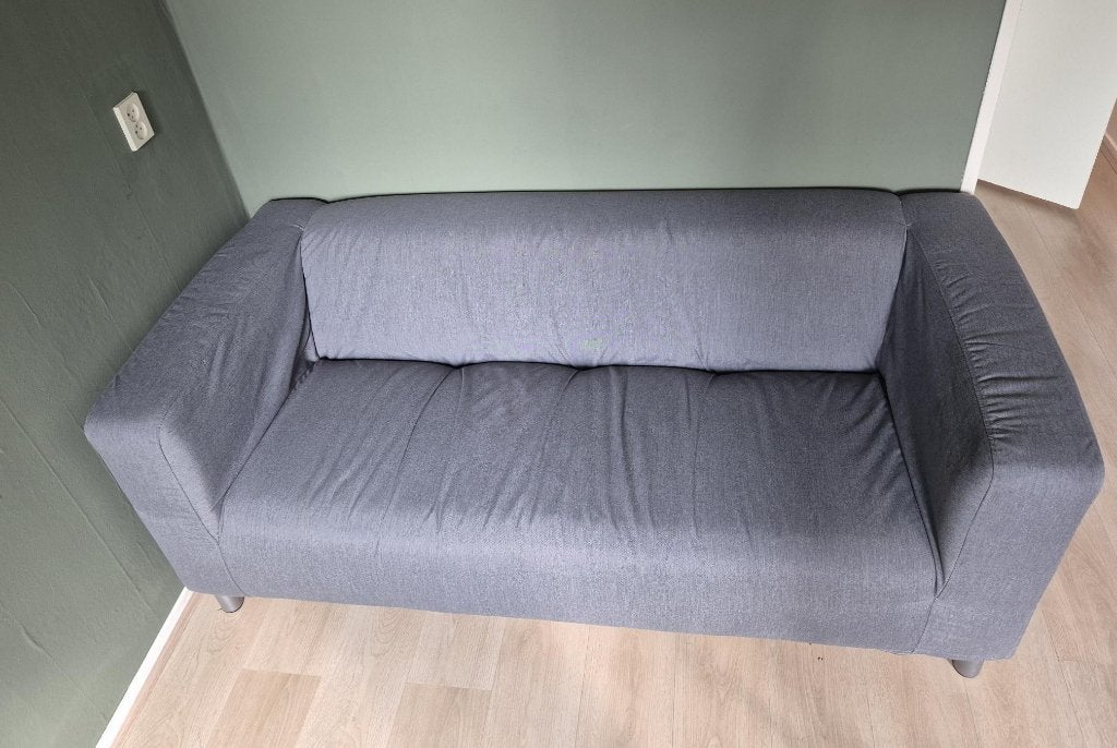 IKEA Klippan bank grijs, Ophalen, Gebruikt, 150 tot 200 cm, Tweepersoons