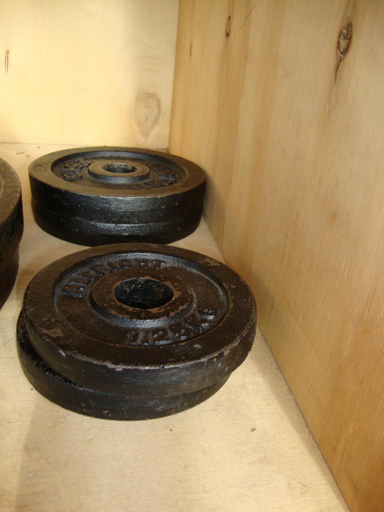 Halterschijven 4 stuks, Ophalen, Gebruikt