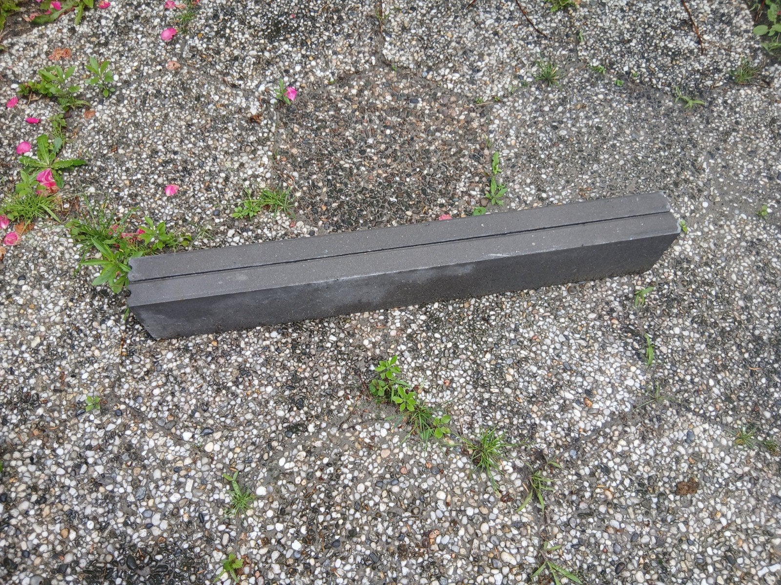 2 bandjes 5x15 cm - Grijs beton, Tuin en Terras, Tegels en Klinkers, Ophalen of Verzenden