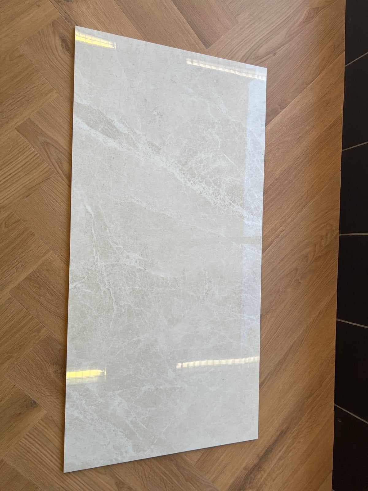 Ivory Beige Marmerlook Tegel - 60x120 cm, Doe-het-zelf en Verbouw, Ophalen, 60 cm of meer, Keramiek, Nieuw