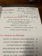 Restaurant menu met originele handtekening van France Gall, Gebruikt, Ducoso, Ophalen of Verzenden, Boek, Tijdschrift of Artikel