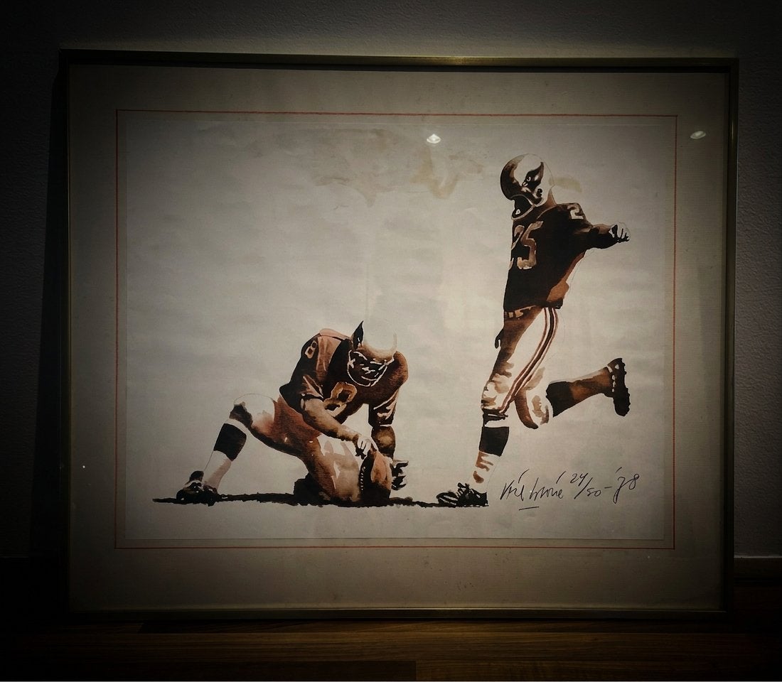 Gesigneerd René Brone 1978 Eerste werk American Football, Ophalen of Verzenden
