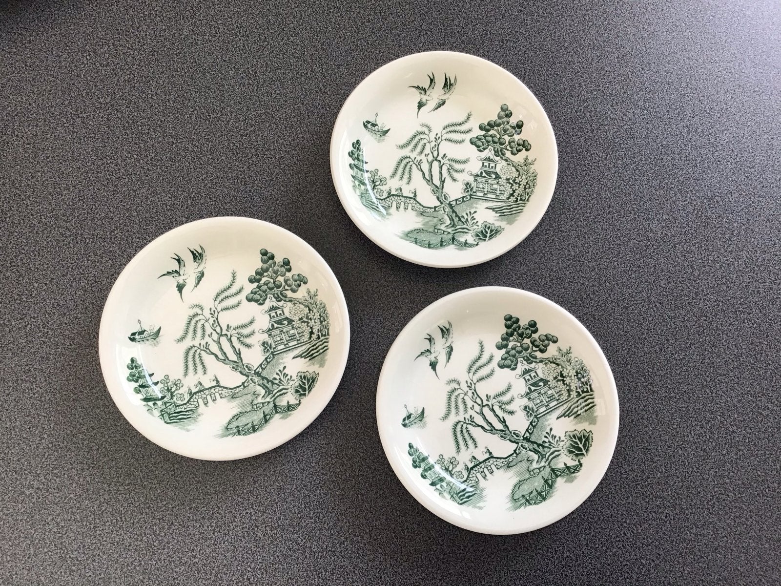Set  3 Royal Staffordshire Willow Ironstone bordjes Ø12,5cm, Antiek en Kunst, Ophalen of Verzenden
