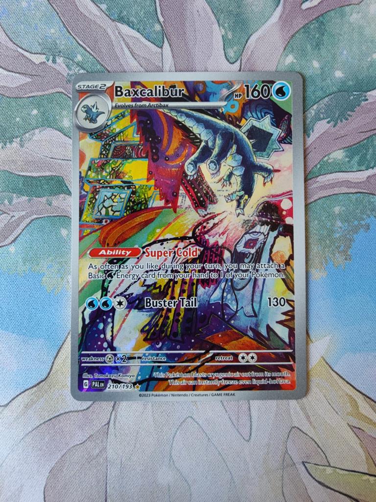 Pokemon paldea evolved baxcalibur illustration 210/193, Ophalen of Verzenden, Nieuw, Losse kaart, Foil