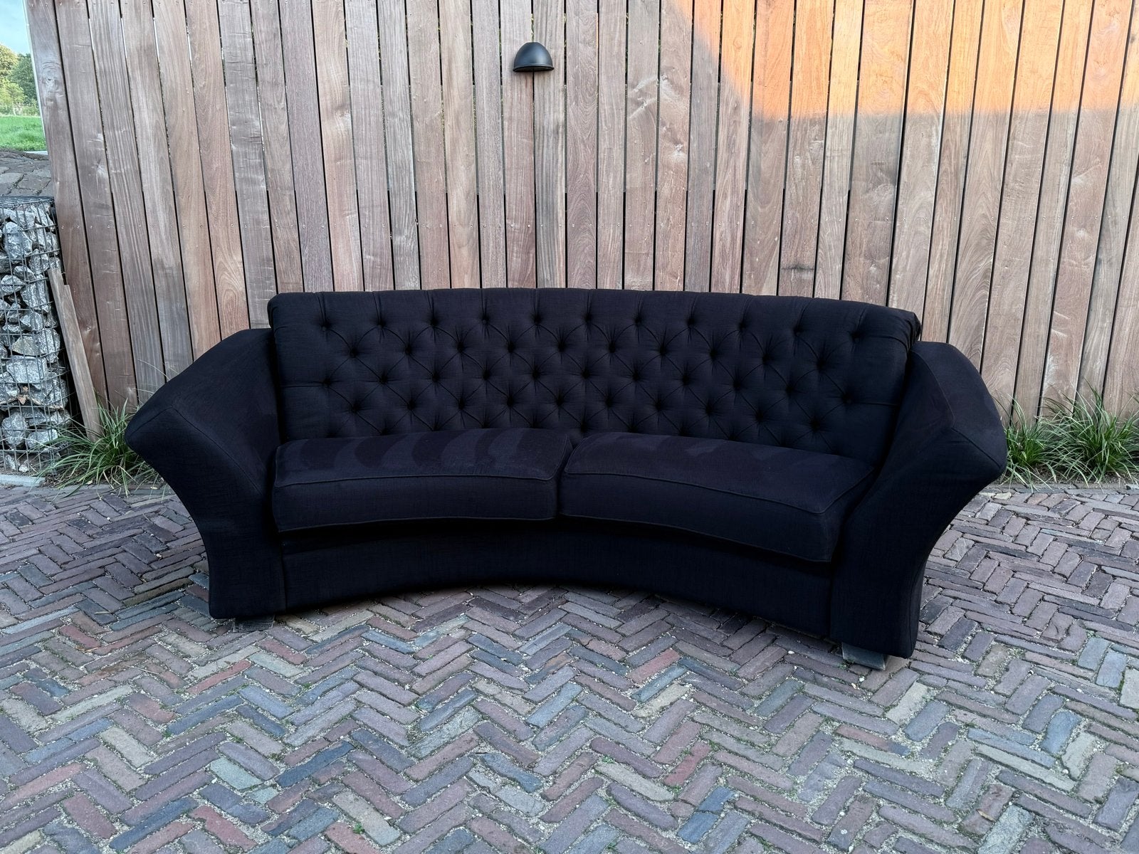 Stijlvolle zwarte bank (2x) van Olav Home, Huis en Inrichting, Ophalen, Gebruikt, Driepersoons, 75 tot 100 cm