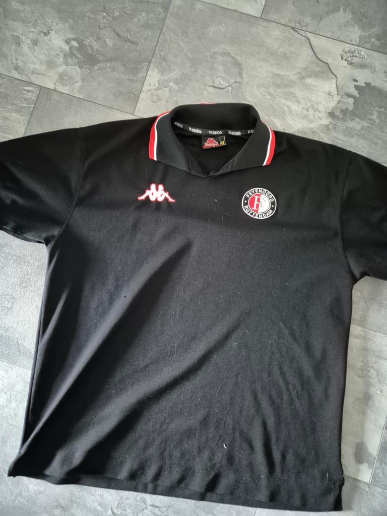 Vintage Feyenoord Polo Kappa XXL - Zwart, Kappa, Zwart, Overige maten, Ophalen of Verzenden