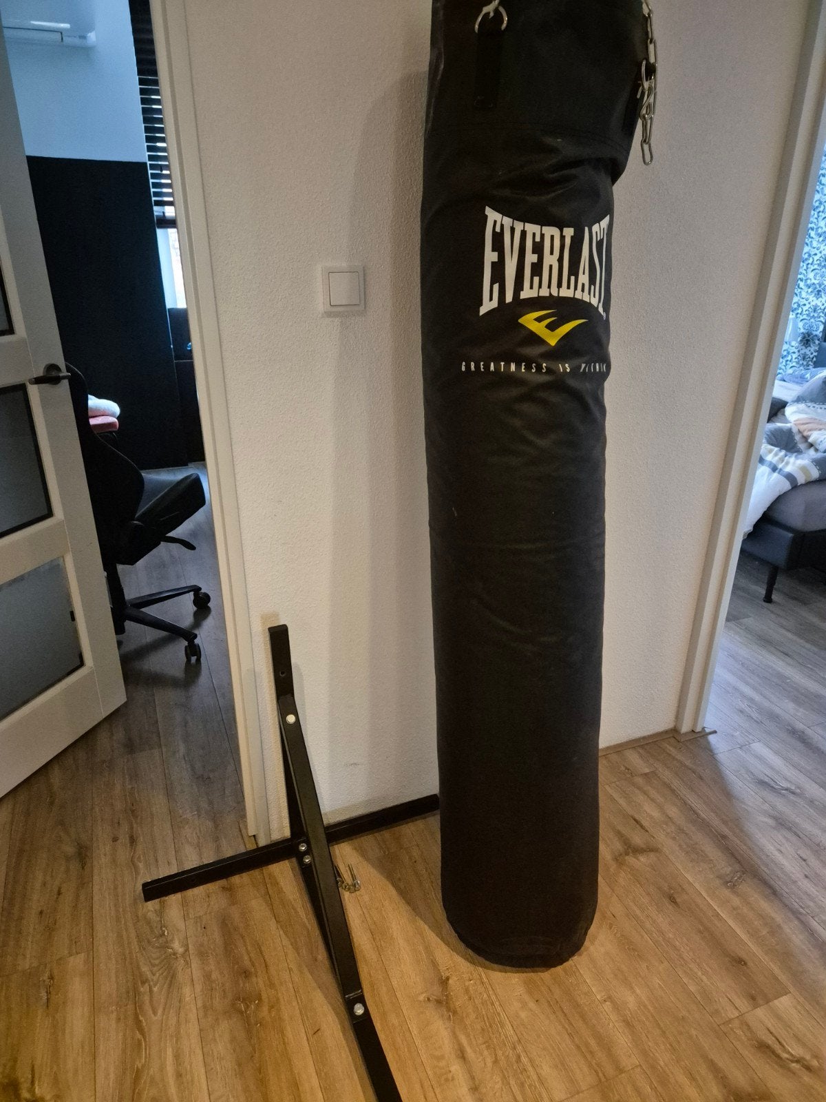 everlast bokszak 180cm + montage beugel, Sport en Fitness, Ophalen, Zo goed als nieuw, Bokszak