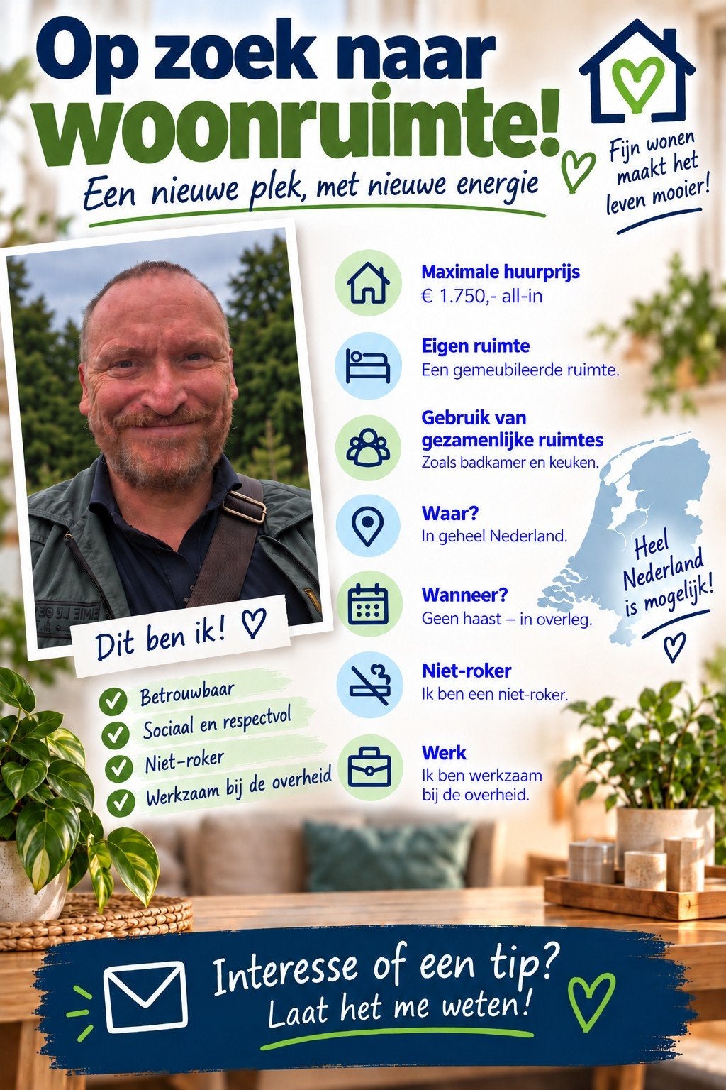 Woonruimte gezocht - serieuze oproep