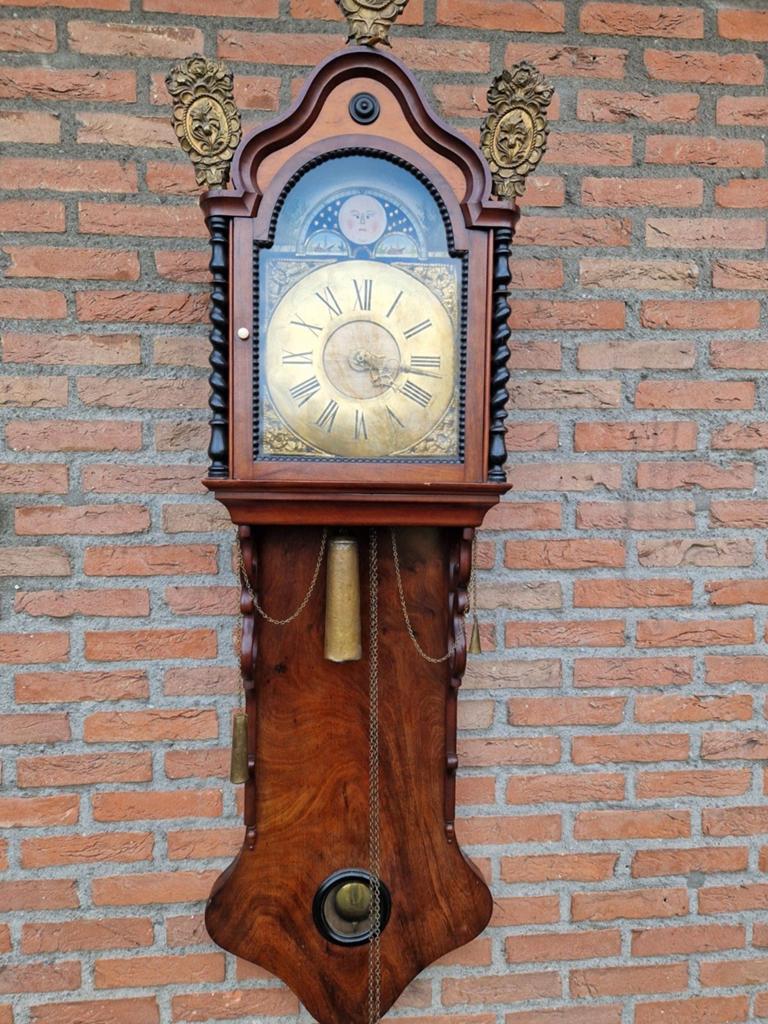 Antieke staartklok met amsterdamse kap, Ophalen of Verzenden