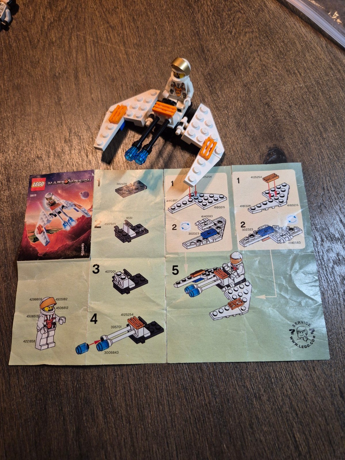 Lego Mars Mission 5619 Alien Jet miniset, Ophalen, Lego, Minifiguren serie, Complete set