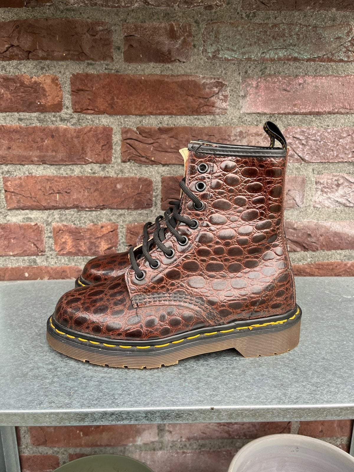 Dr. Martens 1460 MIE Croco maat Uk 3/ Eu 36, Dr. Martens, Docs, Bruin, Docs