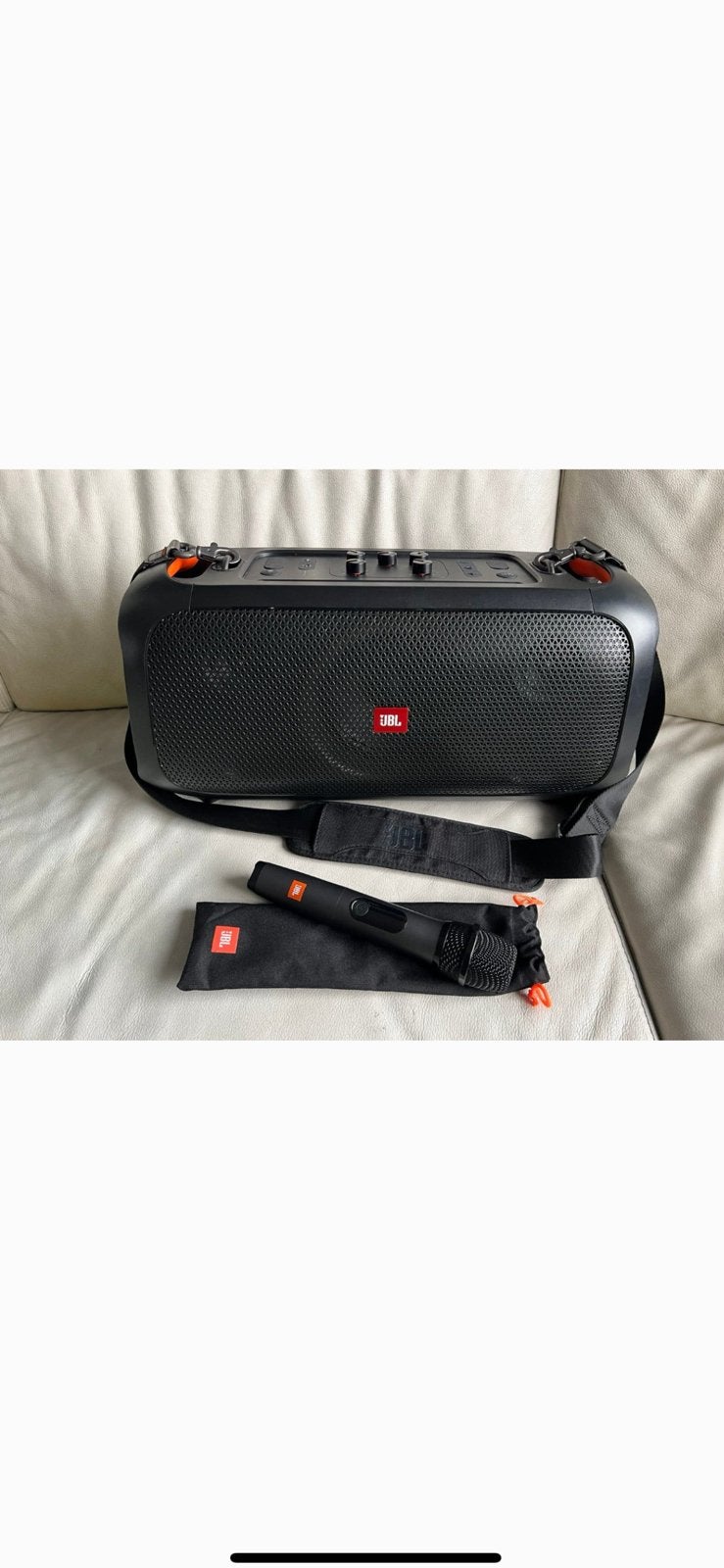 JBL Partybox Party On The Go inclusief draadloze microfoon, Audio, Tv en Foto, Ophalen of Verzenden, Zo goed als nieuw, Complete set