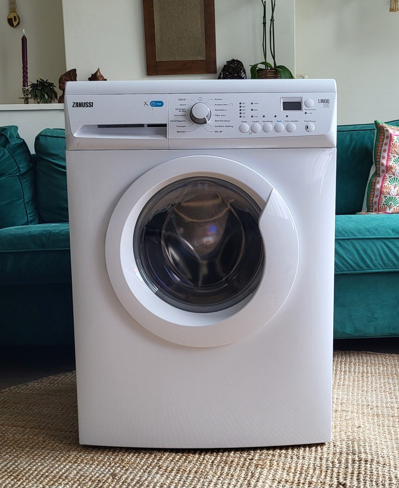 Zanussi wasmachine 7kg.- 1400 toeren– goed werkend en schoon, Ophalen, Gebruikt, Handwasprogramma, Voorlader