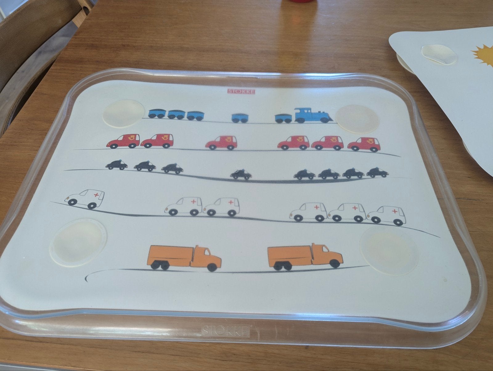 Stokke Tafelblad met 4 onderleggers, Ophalen, Gebruikt, Overige typen, Afneembaar eetblad