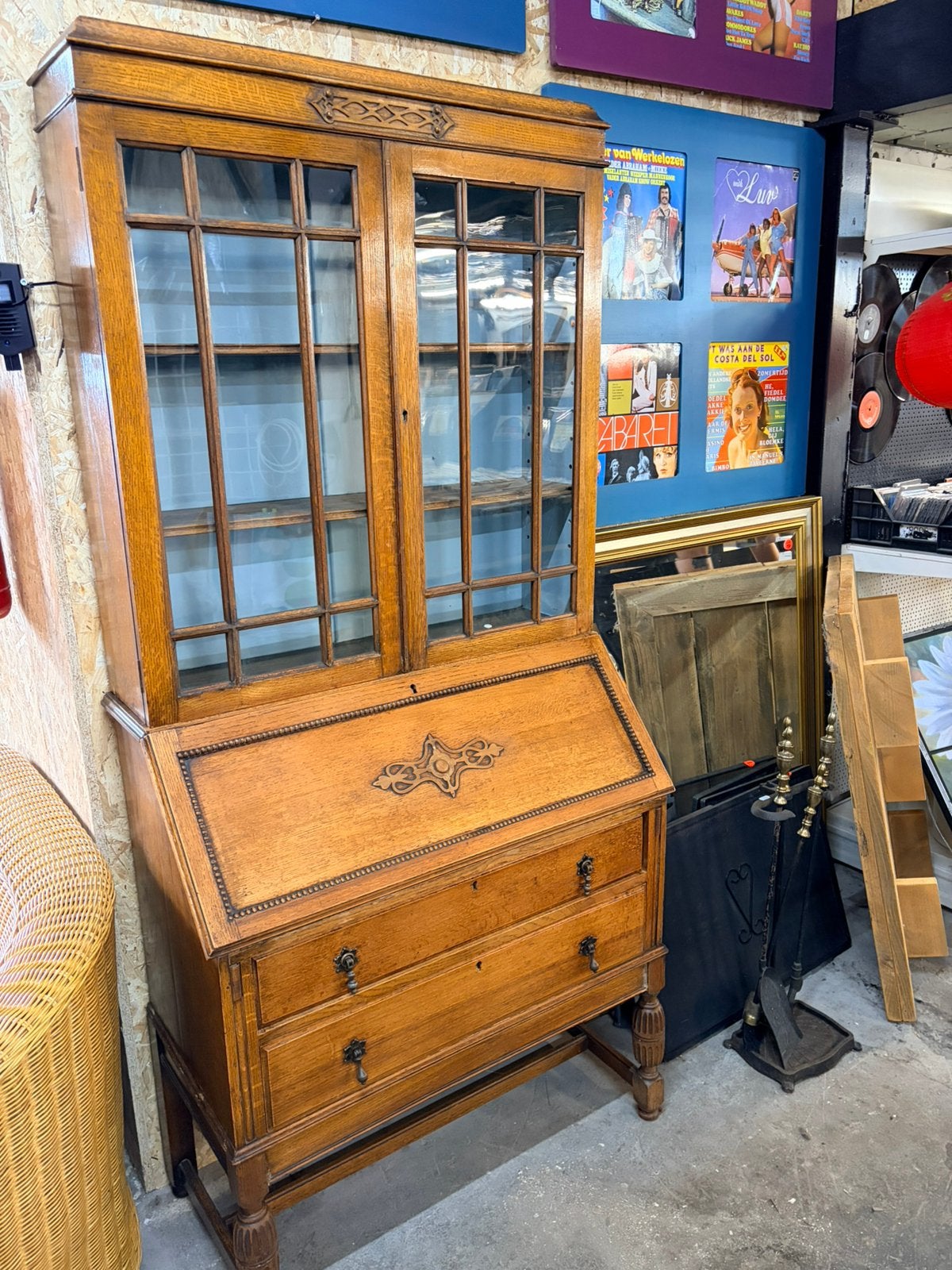 Buffetkast, secretaire, 2-delig, antiek, STIEFBEEN EN ZOON, Ophalen, Gebruikt, Antiek
