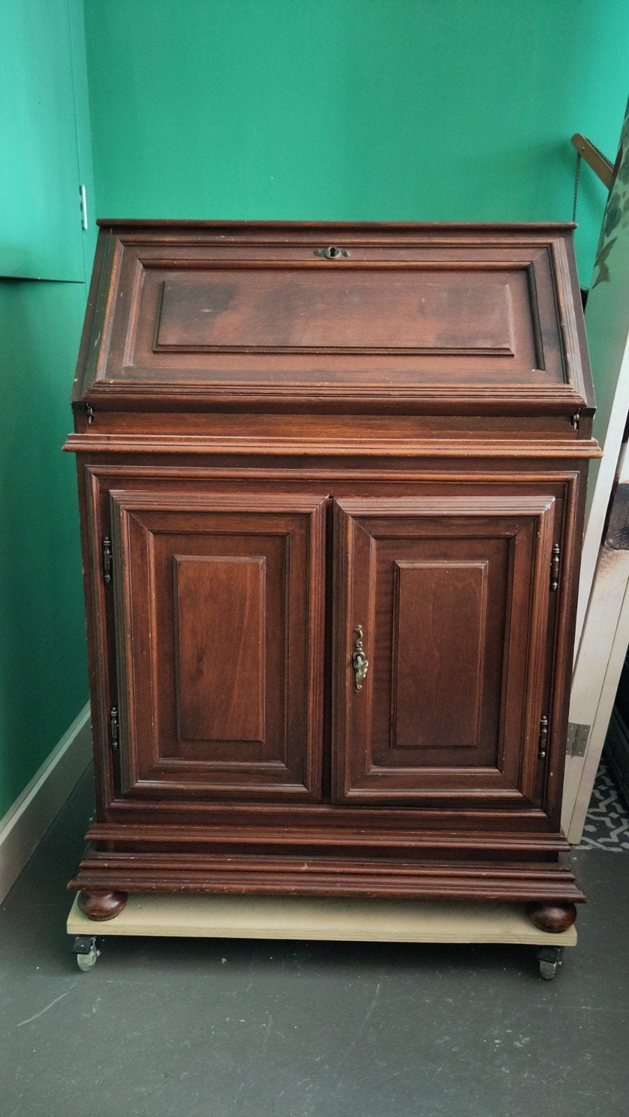 Antieke secretaire met opklapbaar bureau en opbergruimte, Antiek en Kunst, Ophalen