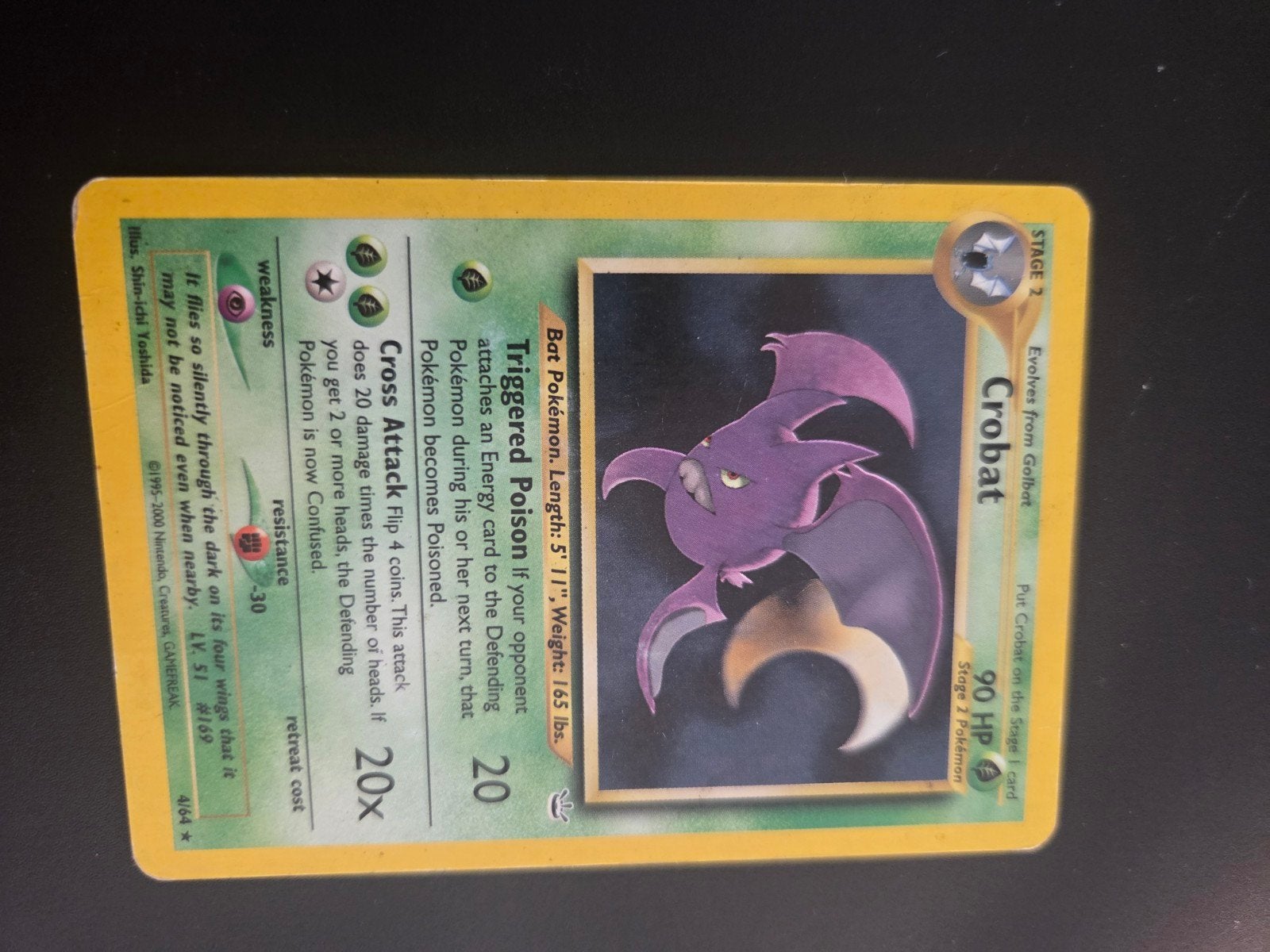 Pokémon Crobat Kaart - Stage 2 Evolutie, Ophalen of Verzenden, Gebruikt, Losse kaart