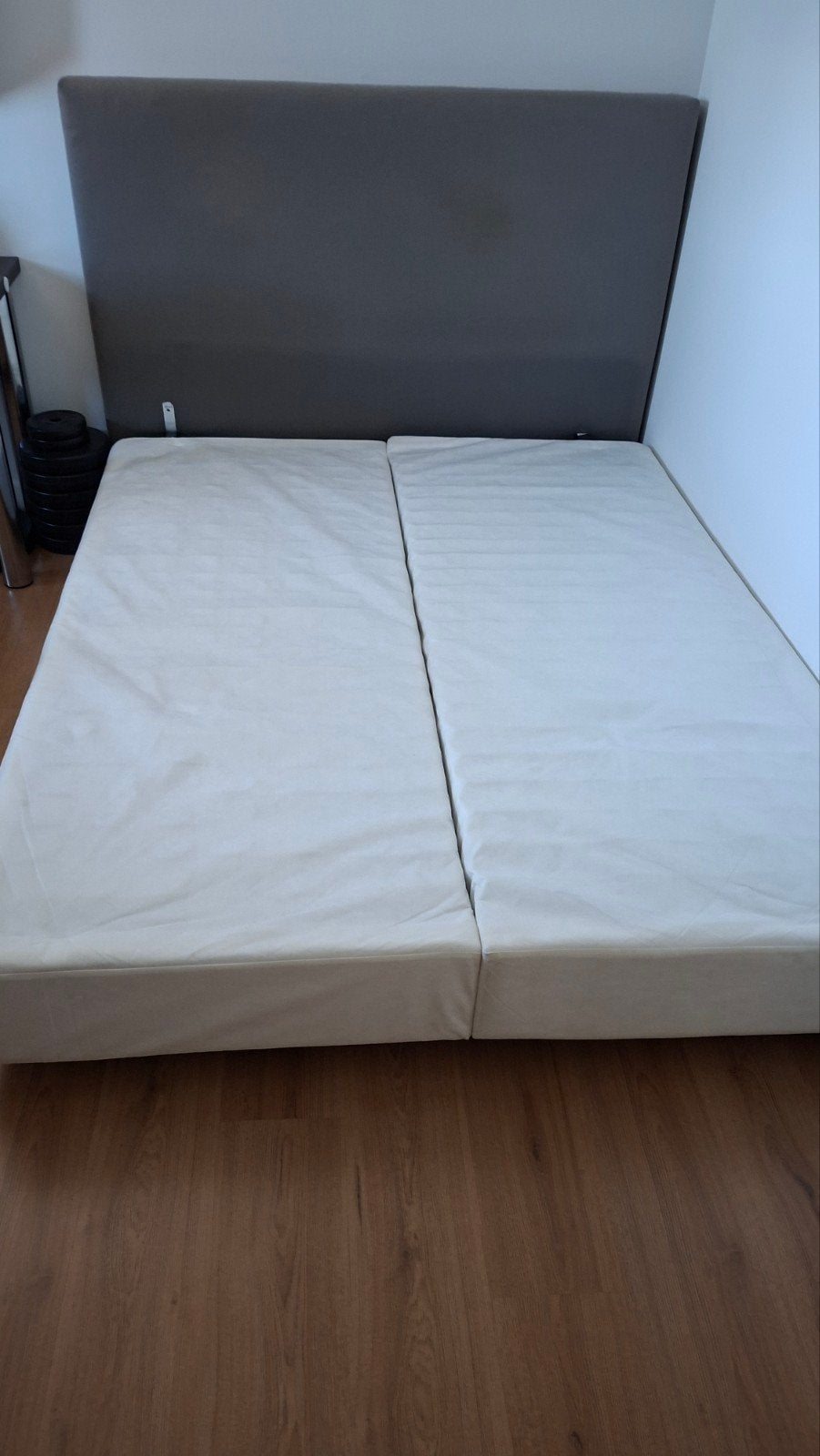 160x200 bed grijs zonder matras, Ophalen, Tweepersoons, Grijs, 160 cm