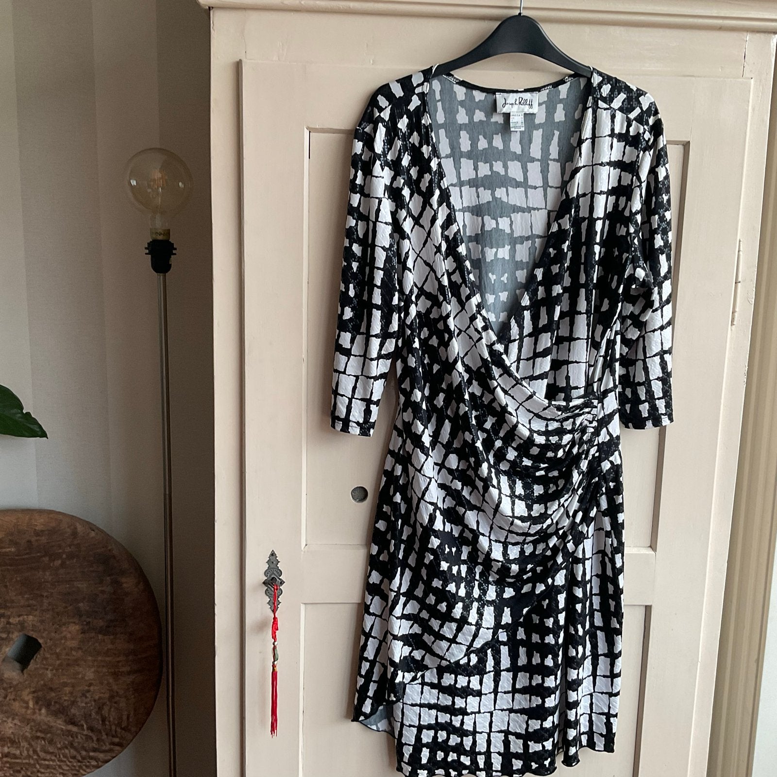 Joseph Ribkoff Jurk Maat 46 Zwart/Wit Print, Kleding | Dames, Ophalen of Verzenden, Zo goed als nieuw, Knielengte