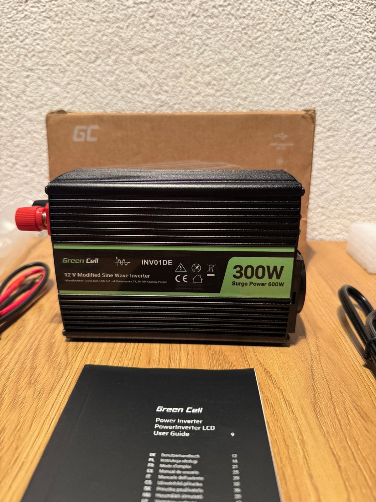Green Cell Omvormer 12V naar 230V – 300W/600W | NIEUW!, Ophalen, Nieuw