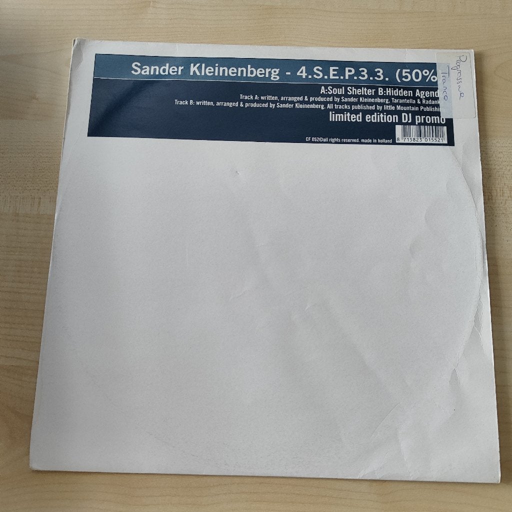 Sander Kleinenberg - 4.S.E.P.3.3. (50%) - 12 inch promo, Gebruikt, House, Ophalen of Verzenden, Limited edition