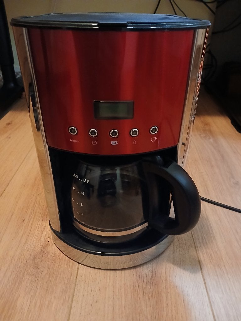 Russell Hobbs koffiezetapparaat – rood/RVS – timer, 10 kopjes of meer, Koffiemachine, Gemalen koffie, Ophalen of Verzenden