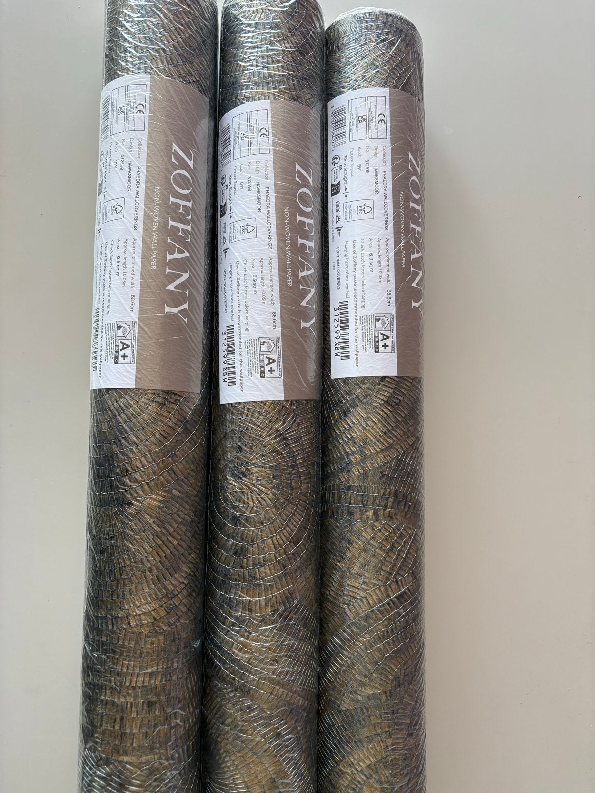 3 rollen Zoffany behang - Luxe hotel chique glans, Arte, Structuur, Ophalen of Verzenden, Blauw