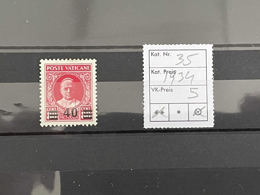 postzegels vaticaan michel nummer 35 uit 1934 kaart 95, Verzenden, Postfris