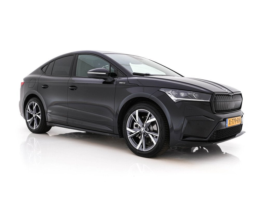 Skoda Enyaq Coupé 85 Sportline [ 3-Fase-11kW] {SoH-95%} (IN, Automaat, Achterwielaandrijving, Gebruikt, Zwart