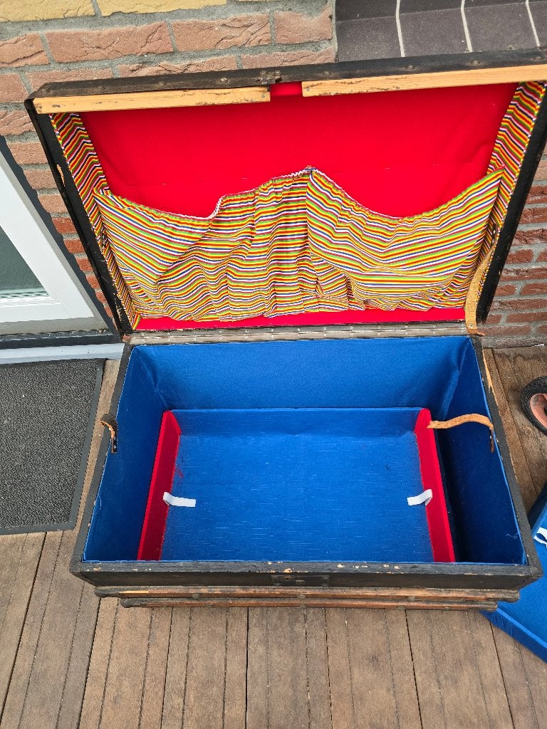 Prachtige Antieke Hutkoffer – Uniek Kleurrijk Interieur!, Ophalen of Verzenden