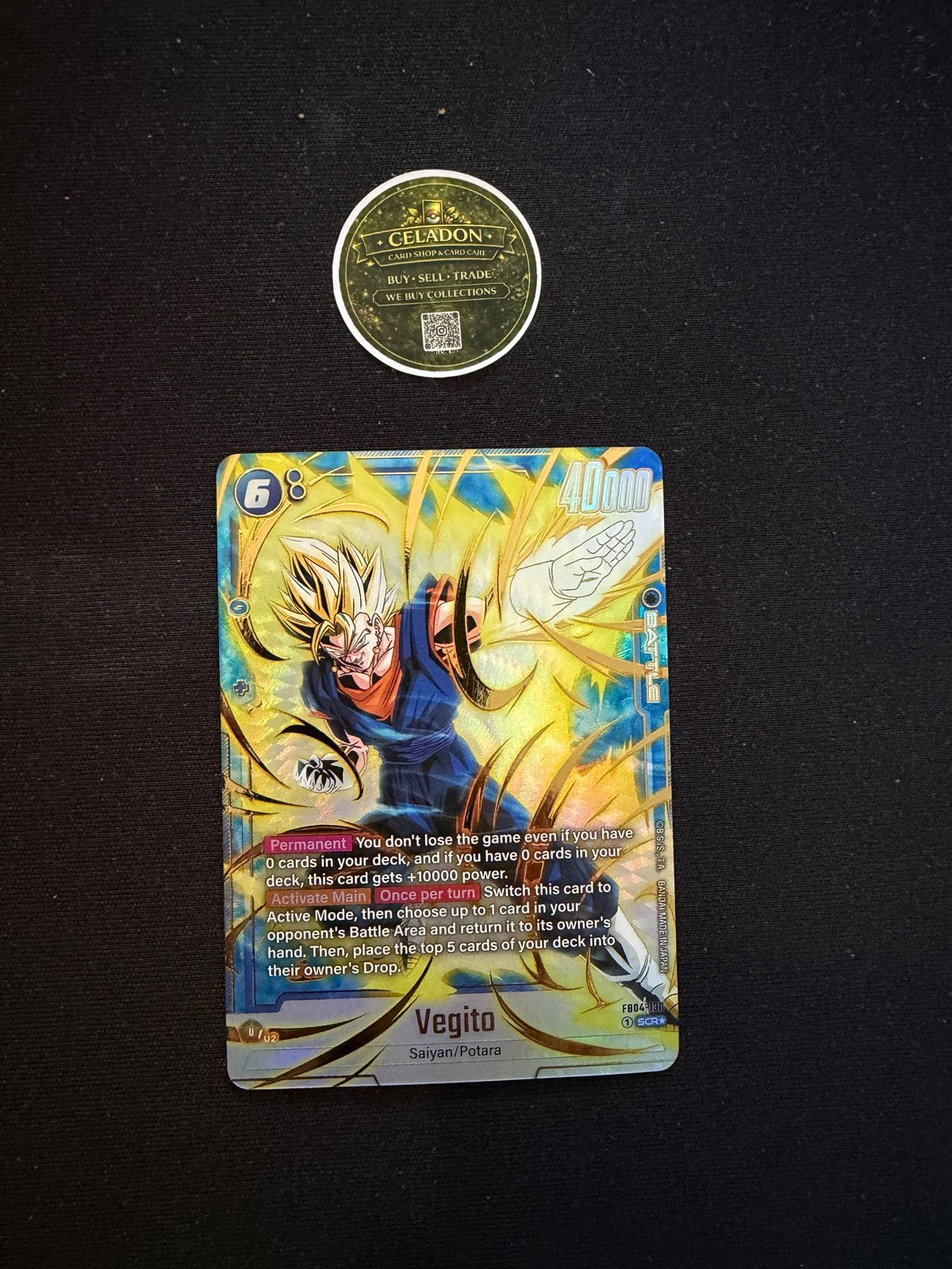 Dragon Ball Super Card Game - Vegito Saiyan/Potara, Hobby en Vrije tijd, Ophalen of Verzenden, Zo goed als nieuw, Losse kaart