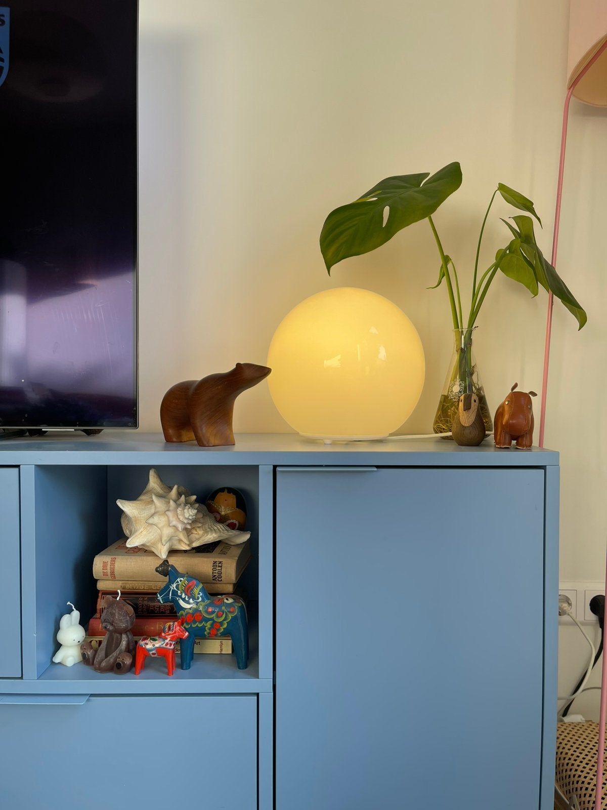 IKEA FADO tafellamp — wit glas, 25 cm, Wit, IKEA, E27 (groot), Ophalen of Verzenden
