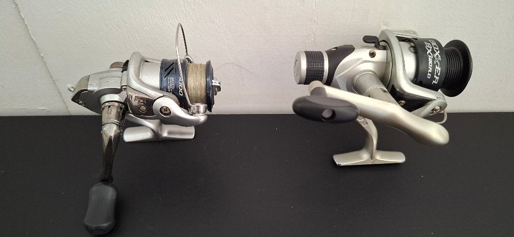 2 Vismolens - Shimano + Spro Boxxer in prima staat ! ! !, Ophalen of Verzenden, Gebruikt, Molen