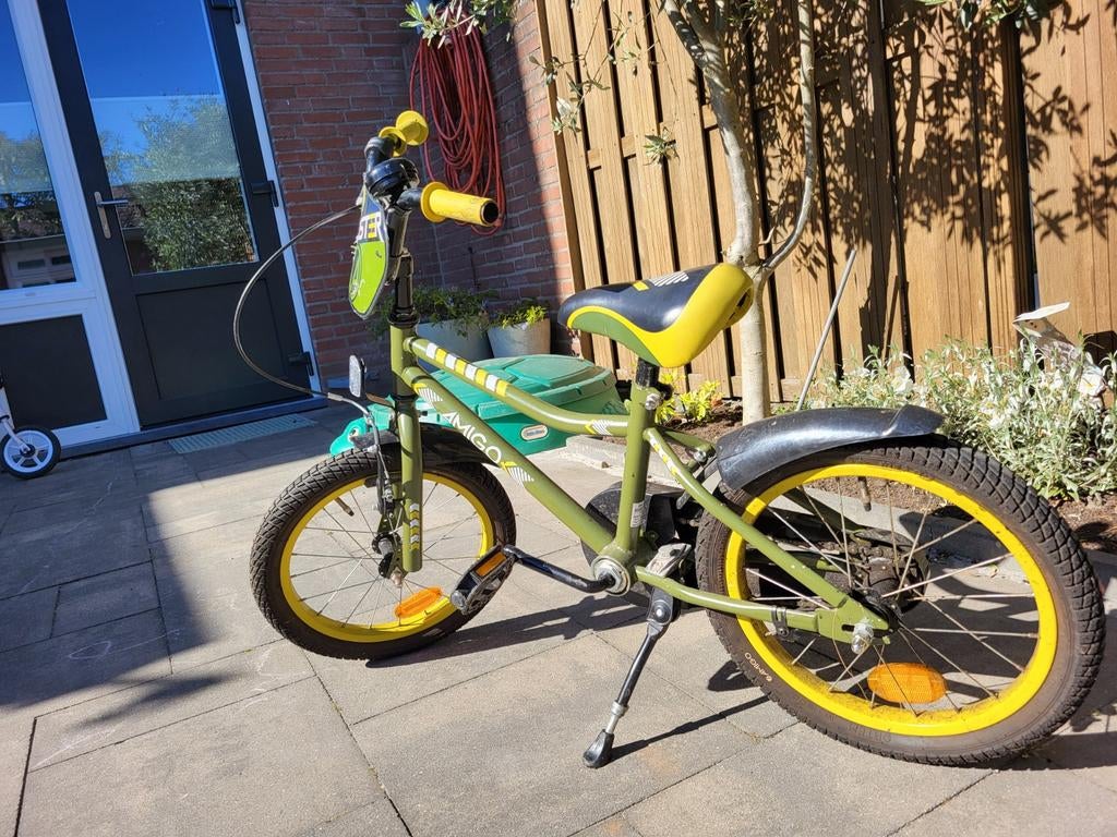 Kinderfiets Amigo Booster, 16 inch, groen met geel, Ophalen