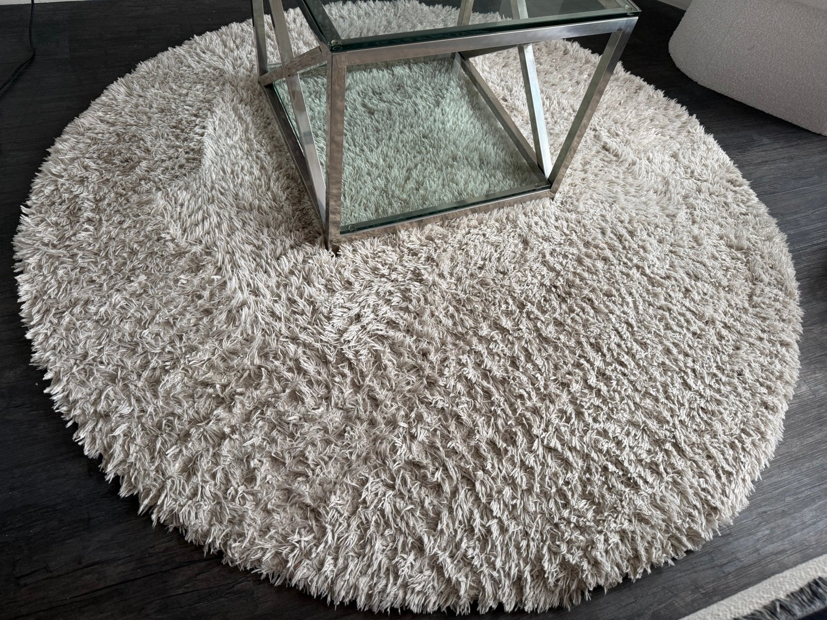 Vloerkleed rond 170, Huis en Inrichting, Stoffering | Tapijten en Kleden, Beige, 150 tot 200 cm, Rond, Ophalen of Verzenden