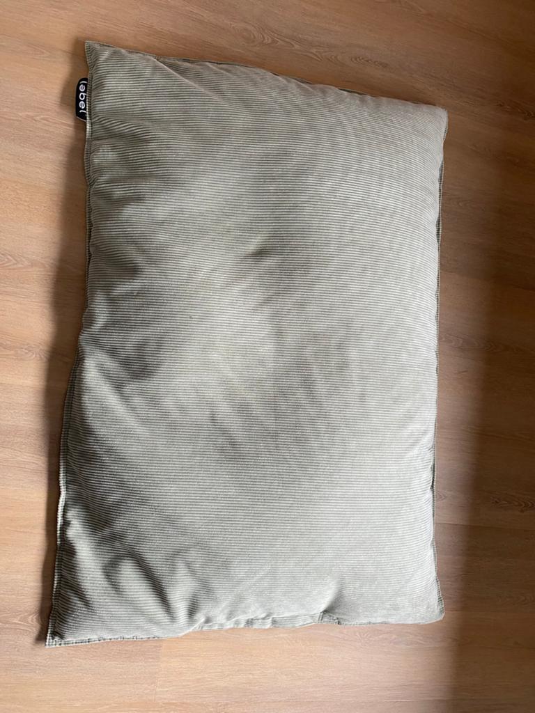 Lebel zitzak groen 100x150 rib velours, Huis en Inrichting, Zitzakken, Ophalen, Zo goed als nieuw, Groen