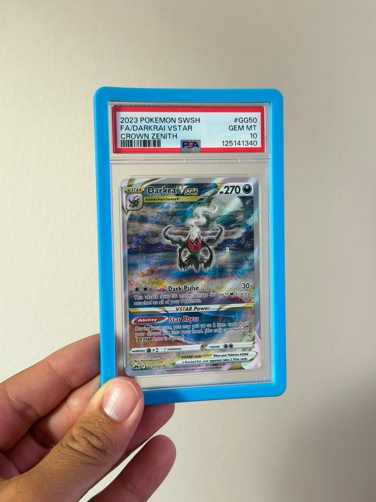 Darkrai Vstar CRZ GG50 PSA 10, Ophalen of Verzenden, Zo goed als nieuw