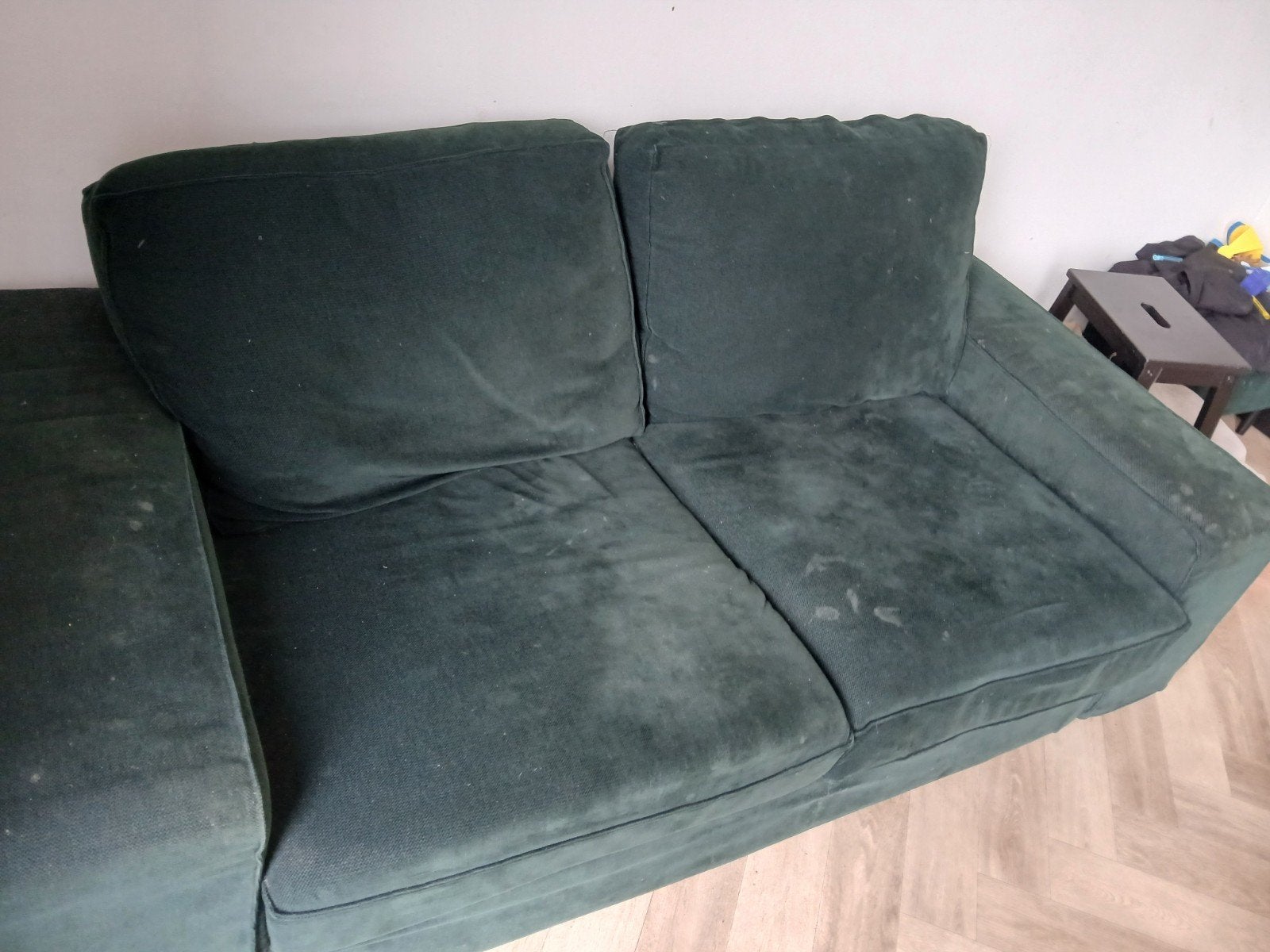 Groene ikea bank, Huis en Inrichting, Banken | Bankstellen, Ophalen, Gebruikt, 75 tot 100 cm
